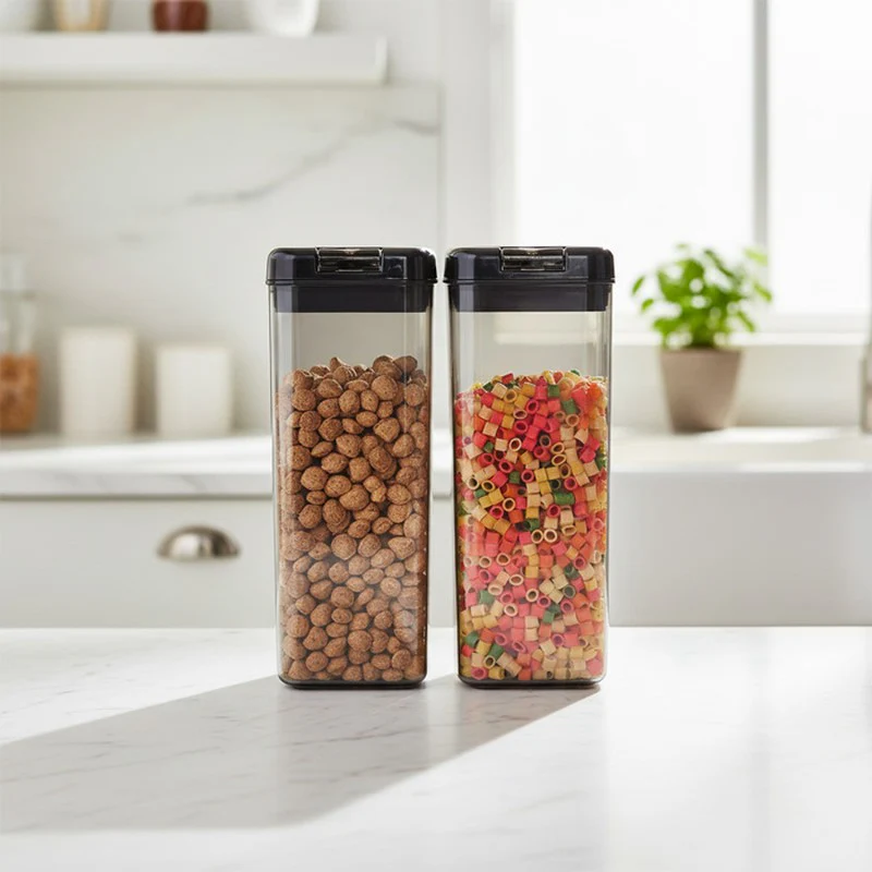 Snaplock Store Aura Air Tight Container (Black 1500 mL Each) - Set of Two